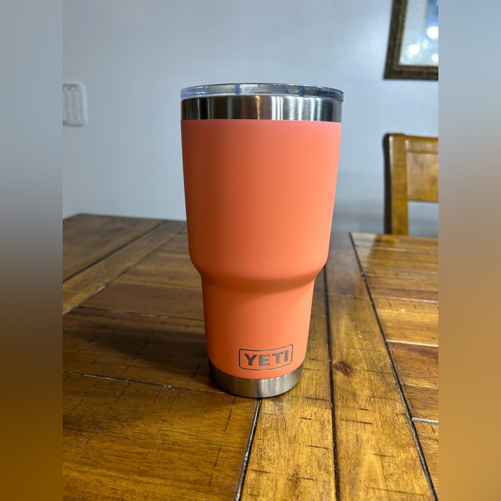 Orange/coral 32 oz Yeti Tumbler